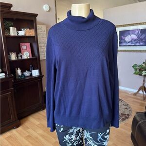 Select + Trend navy blue long sleeves turtleneck sweater-size XXL